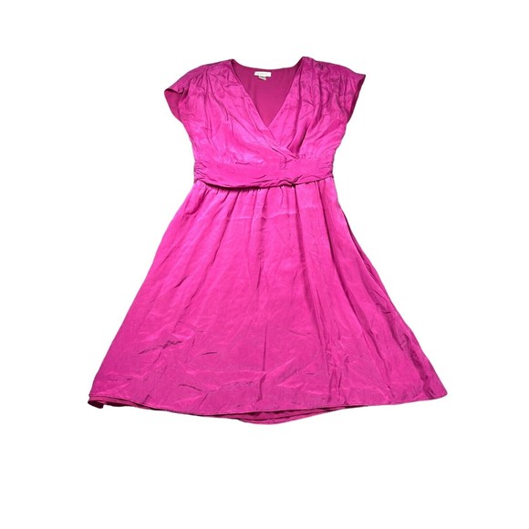 GORGEOUS Women's GARNET‎ HILL Size 8 petite magenta 100% Silk Dress - Picture 1 of 7